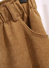 Load image into Gallery viewer, Chic Khaki Pockets Elastic Waist Patchwork Corduroy Skirts Fall