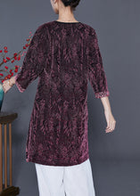 Load image into Gallery viewer, Chic Pink O-Neck Embroideried Silk Vacation Dresses Bracelet Sleeve