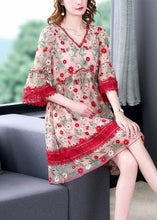 Load image into Gallery viewer, Chic Red V Neck Embroideried Lace Patchwork Tulle Maxi Dresses Summer