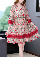 Load image into Gallery viewer, Chic Red V Neck Embroideried Lace Patchwork Tulle Maxi Dresses Summer