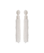 Load image into Gallery viewer, Chic White Hand Knitting Rice Ball Tassel Drop Earrings