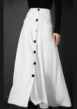 Load image into Gallery viewer, Chic White zippered A Line Skirts Summer