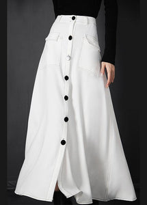 Chic White zippered A Line Skirts Summer