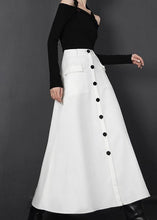 Load image into Gallery viewer, Chic White zippered A Line Skirts Summer