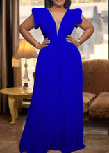 Load image into Gallery viewer, Chic Yellow V Neck High Waist Tulle Patchwork Jumpsuits Summer