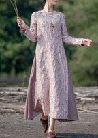 Chic o neck false two pieces spring clothes For Women Photography pink embroidery Dresses