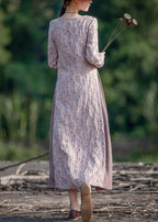 Chic o neck false two pieces spring clothes For Women Photography pink embroidery Dresses