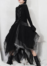 Load image into Gallery viewer, Classy Black Colorblock tulle asymmetrical design Skirt Summer