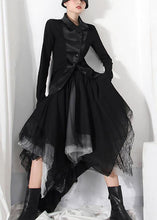 Load image into Gallery viewer, Classy Black Colorblock tulle asymmetrical design Skirt Summer