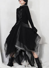 Load image into Gallery viewer, Classy Black Colorblock tulle asymmetrical design Skirt Summer