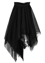 Load image into Gallery viewer, Classy Black Colorblock tulle asymmetrical design Skirt Summer