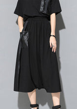 Load image into Gallery viewer, Classy Black Pockets Patchwork Casual Fall Skirt