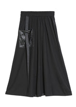 Load image into Gallery viewer, Classy Black Pockets Patchwork Casual Fall Skirt