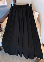 Classy Blue Wrinkled Elastic Waist Patchwork Chiffon Skirts Summer