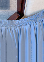 Load image into Gallery viewer, Classy Blue Wrinkled Elastic Waist Patchwork Chiffon Skirts Summer