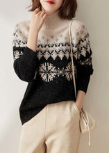 Load image into Gallery viewer, Classy Colorblock High Neck Thick Sequins Print Wool Knit Sweater Tops Winter