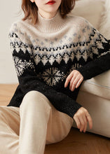 Load image into Gallery viewer, Classy Colorblock High Neck Thick Sequins Print Wool Knit Sweater Tops Winter