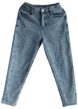 Load image into Gallery viewer, Classy Denim Blue Patchwor Cotton Pants