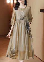 Load image into Gallery viewer, Classy Khaki Oversized Tie Dye Silk Dress Bracelet Sleeve