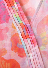 Load image into Gallery viewer, Classy Pink Print V Neck Party Summer Linen Dress