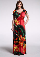 Load image into Gallery viewer, Classy V Neck Patchwork Wrinkled Ice Silk Maxi Beach Dresses Summer
