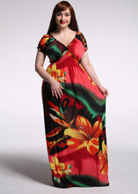 Load image into Gallery viewer, Classy V Neck Patchwork Wrinkled Ice Silk Maxi Beach Dresses Summer