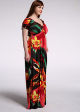 Load image into Gallery viewer, Classy V Neck Patchwork Wrinkled Ice Silk Maxi Beach Dresses Summer