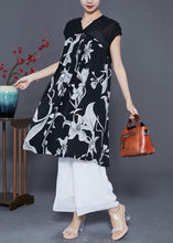 Load image into Gallery viewer, Classy White V Neck Print Chiffon A Line Dress Summer