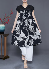 Load image into Gallery viewer, Classy White V Neck Print Chiffon A Line Dress Summer