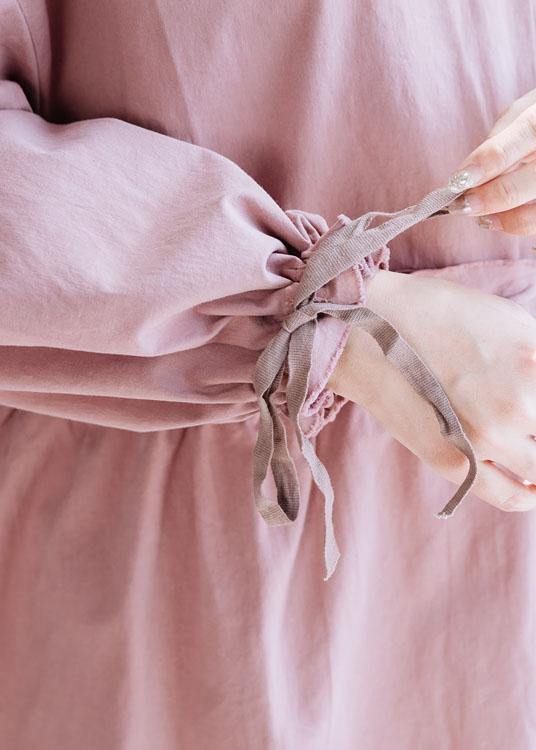 Classy pink Fashion clothes For Women drawstring lapel fall coats