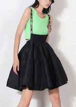 Load image into Gallery viewer, Comfy Black Patchwork Summer A Line carpenter Skirts