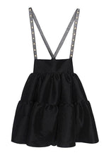 Load image into Gallery viewer, Comfy Black Patchwork Summer A Line carpenter Skirts
