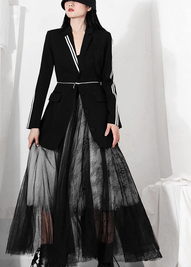 Comfy Black Print Lace Skirts Summer