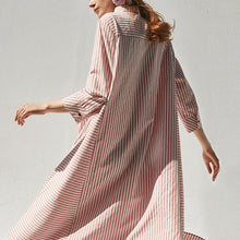 Load image into Gallery viewer, Cotton blended clothes Plus Size Polo Collar Pink Casual Plus Size Shirt Dress