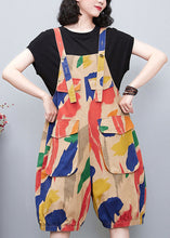 Load image into Gallery viewer, DIY Apricot Slash Neck Print High Waist Jumpsuit Summer