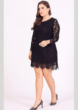 Load image into Gallery viewer, DIY Black Hollow Out Party Lace Mid Dress Summer