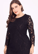 Load image into Gallery viewer, DIY Black Hollow Out Party Lace Mid Dress Summer