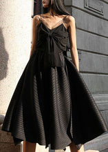 Load image into Gallery viewer, DIY Black wrinkled Summer High Waist Skirts Pant
