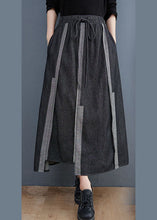 Load image into Gallery viewer, DIY Dark Gray Tie Waist Asymmetrical Design Casual Fall A Line  Skirt
