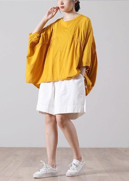 DIY Pink Cinched Cotton Shirt Top Summer Short Sleeve