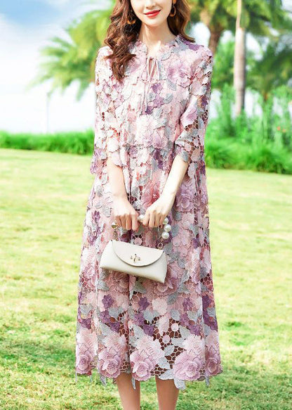 DIY Pink Embroideried Hollow Out Lace Party Dress Bracelet Sleeve