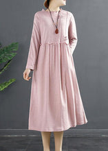 Load image into Gallery viewer, DIY Pink Ruffled Patchwork Loose Dress