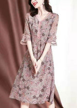 Load image into Gallery viewer, DIY Pink V Neck Lace Patchwork Print Chiffon Maxi Dresses Summer