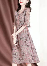 Load image into Gallery viewer, DIY Pink V Neck Lace Patchwork Print Chiffon Maxi Dresses Summer