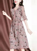 Load image into Gallery viewer, DIY Pink V Neck Lace Patchwork Print Chiffon Maxi Dresses Summer