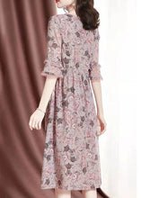 Load image into Gallery viewer, DIY Pink V Neck Lace Patchwork Print Chiffon Maxi Dresses Summer