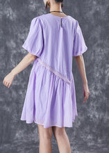 Load image into Gallery viewer, DIY Purple Asymmetrical Patchwork Wrinkled Maxi Dresses Summer