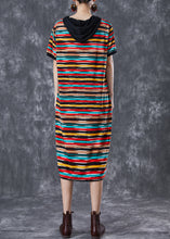 Load image into Gallery viewer, DIY Rainbow Hooded Striped Chiffon Robe Dresses Summer