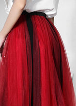 Load image into Gallery viewer, DIY Red High Waist Tulle Patchwork A Line Skirts