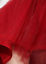 Load image into Gallery viewer, DIY Red High Waist Tulle Patchwork A Line Skirts